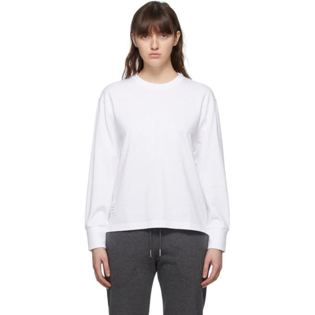 Thom Browne White Oversized Long Sleeve T-Shirt