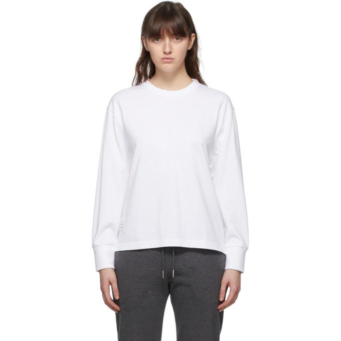 Thom Browne White Oversized Long Sleeve T-Shirt