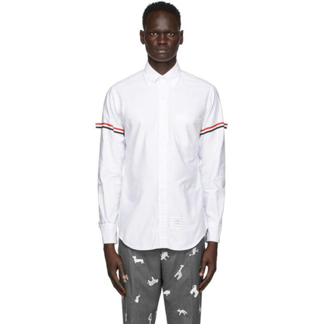 Thom Browne White Point Collar Armband Shirt