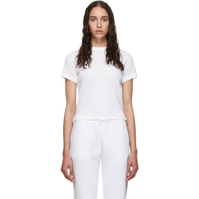 Thom Browne White Relaxed Fit Side Slit T-Shirt