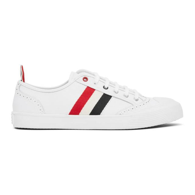 Thom Browne White Vulcanized Brogued Sneakers