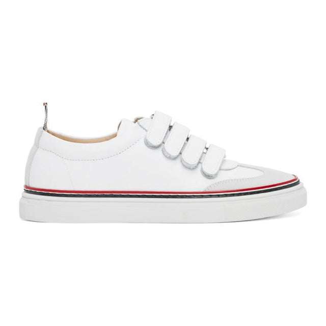 Thom Browne White Vulcanized Calfskin Sneakers