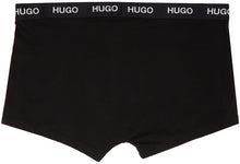 Hugo Three-Pack Black Logo Waistband Trunk Briefs