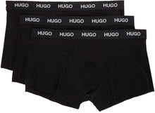 Hugo Three-Pack Black Logo Waistband Trunk Briefs - Hugo Three-Pack Black Logo Blacks Brefland - Hugo 3 팩 블랙 로고 허리띠 트렁크 브리핑