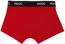 Hugo Three-Pack Multicolor Logo Waistband Trunk Briefs