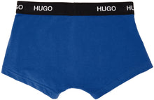 Hugo Three-Pack Multicolor Logo Waistband Trunk Briefs
