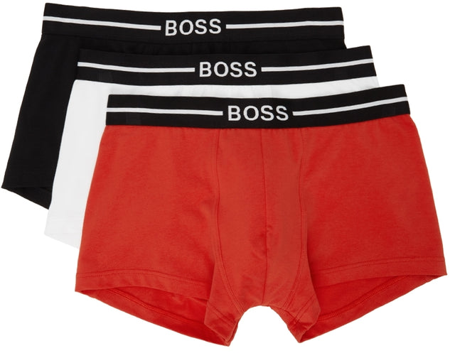Boss Three-Pack Multicolor Organic Cotton Trunk Boxers - Boxeurs de tronc de coton biologique multicolore à trois packs - 보스 3 팩 여러 가지 빛깔의 유기농면 트렁크 권투 선수