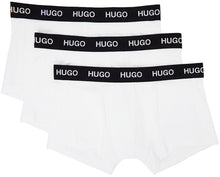Hugo Three-Pack White Logo Boxer Briefs - Slips de boxeur de logo blanc Hugo Three-Pack - Hugo 3 팩 화이트 로고 복서 팬티