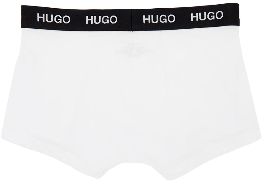 Hugo Three-Pack White Logo Boxer Briefs