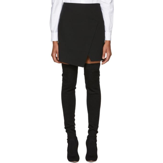 Tibi Black Flap Front Miniskirt-BLACKSKINNY.COM