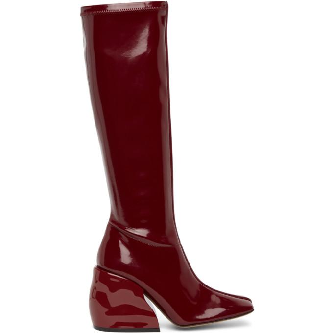 Tibi Burgundy Patent Lars Boots