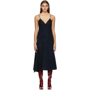 Tibi Navy Luxe Wool Cami Dress