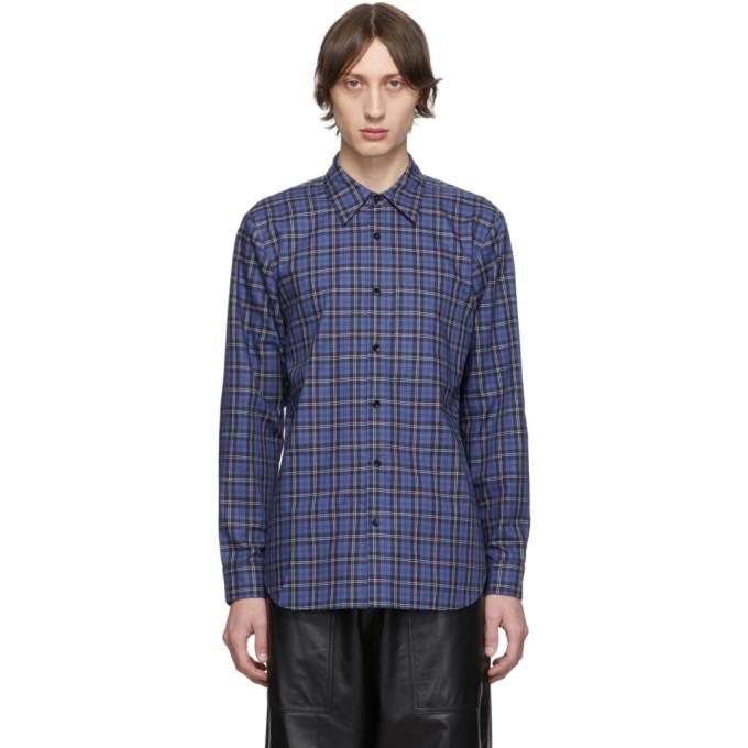 Tibi SSENSE Exclusive Blue and Multicolor Check Kingston Shirt