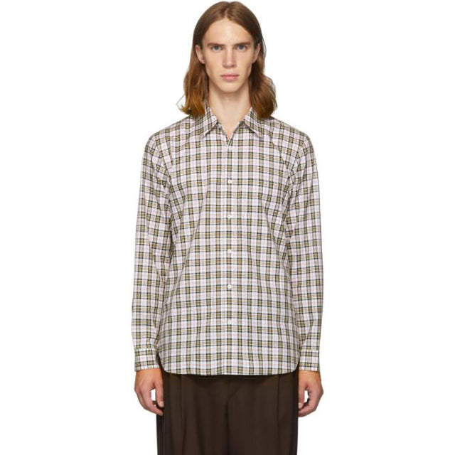 Tibi SSENSE Exclusive White and Multicolor Check Kingtson Shirt