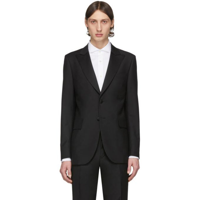 Tiger of Sweden Black Wool 1903 Tuxedo Blazer
