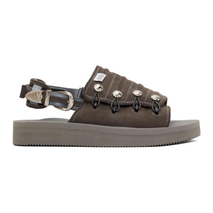 Toga Grey Suicoke Edition Suede MURA AJ502 Sandals – BlackSkinny