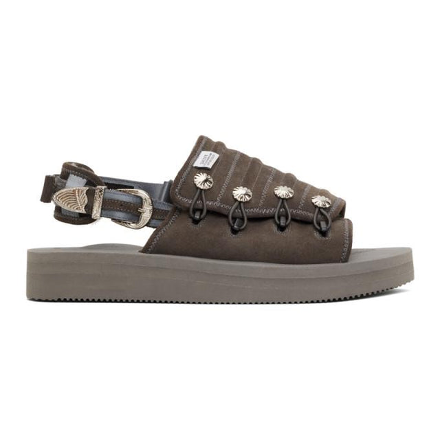 Toga Grey Suicoke Edition Suede MURA AJ502 Sandals