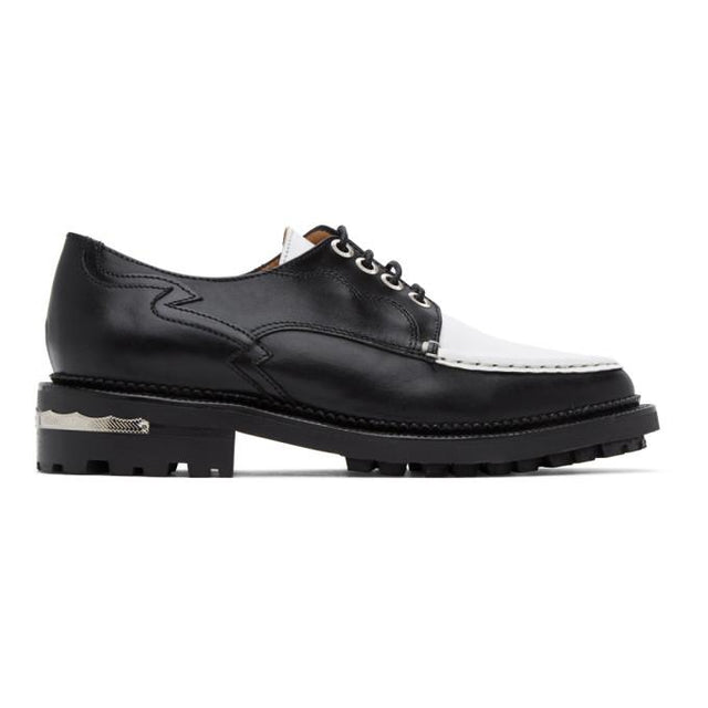 Toga Pulla Black and White Treaded Lace-Up Derbys