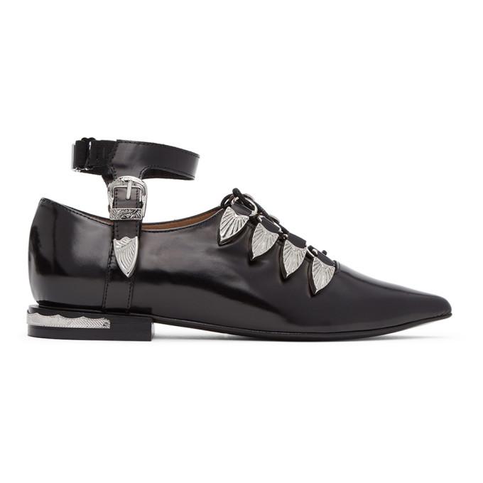 靴 TOGA PULLA Square toe gillie Toga Pulla Black Gillie Ankle Strap Oxfords – BlackSkinny