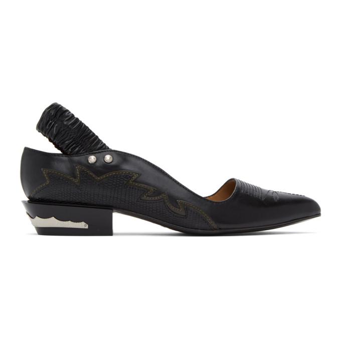 Toga Pulla Black Slingback Ballerina Flats