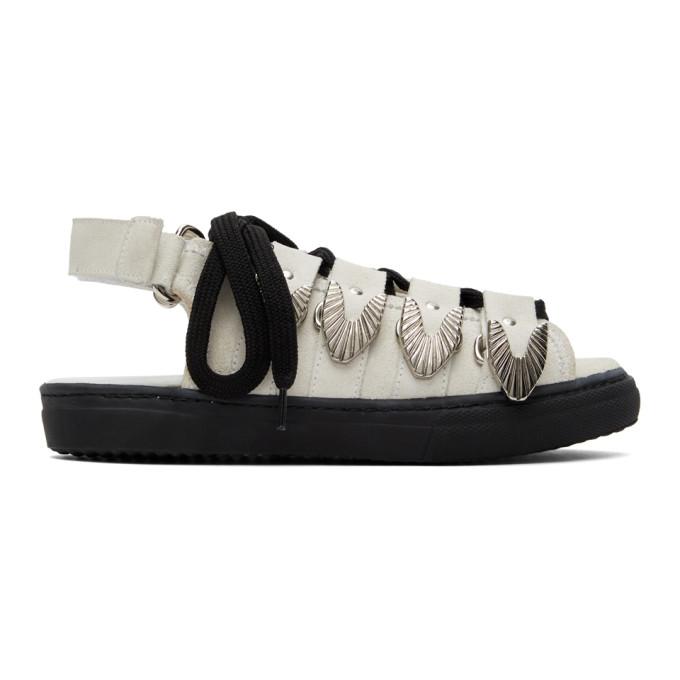 Toga Pulla White Suede Hardware Sandals