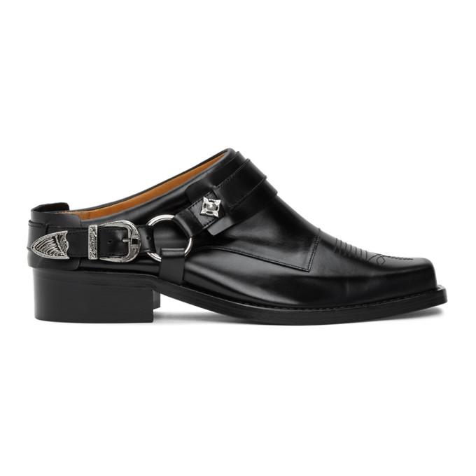 Toga Virilis Black Leather Buckle Loafers