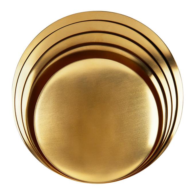 Tom Dixon Gold Brass Small Form Bowl Set-Serveware & Flatware-BlackSkinny
