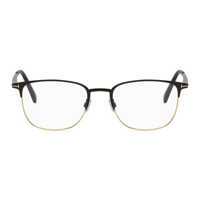 Tom Ford Black and Gold Square Glasses