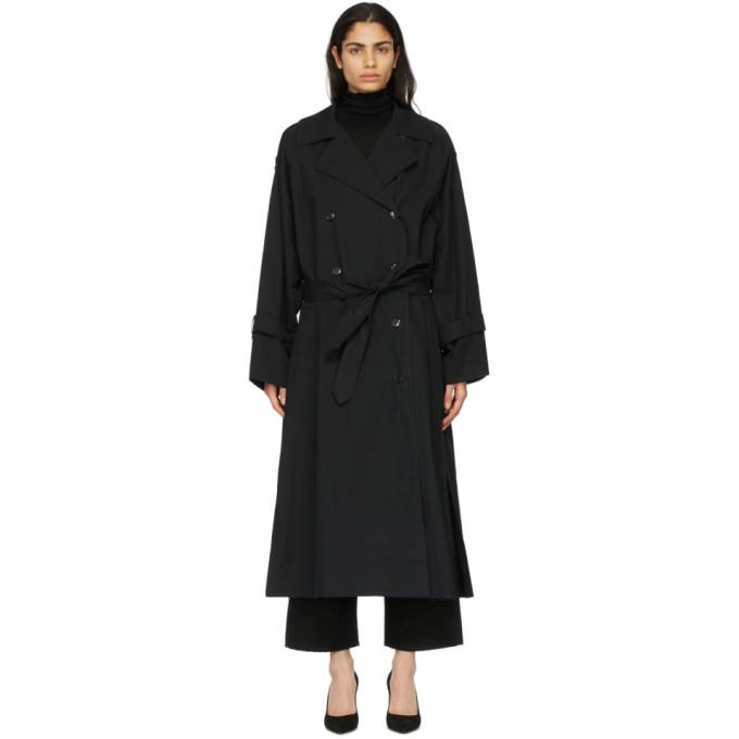 Toteme Black Techno Trench Coat