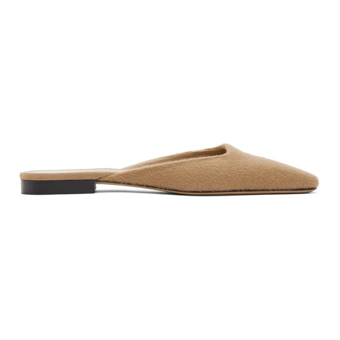 Toteme SSENSE Exclusive Tan Cashmere Slippers