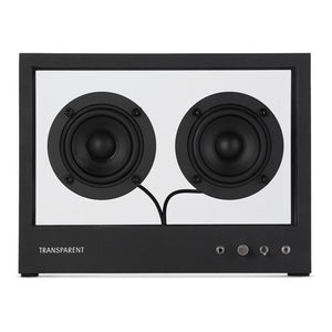 Transparent Black Small Glass Speaker-Audio & Speaker Systems-BlackSkinny
