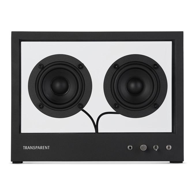 Transparent Black Small Glass Speaker-Audio & Speaker Systems-BlackSkinny