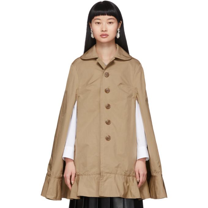 Tricot Comme des Garcons Beige Ruffle Hem Cape