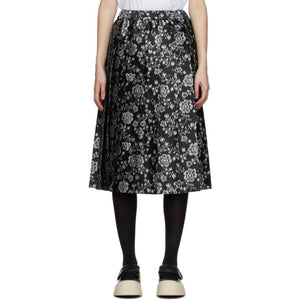 Tricot Comme des Garcons Black and Grey Floral Jacquard Skirt