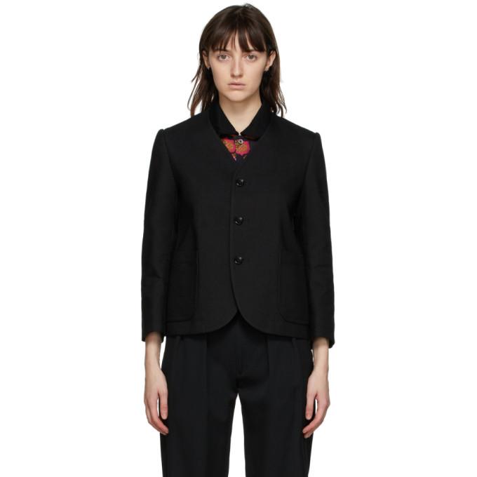 Tricot Comme des Garcons Black Wool and Linen Serge Blazer