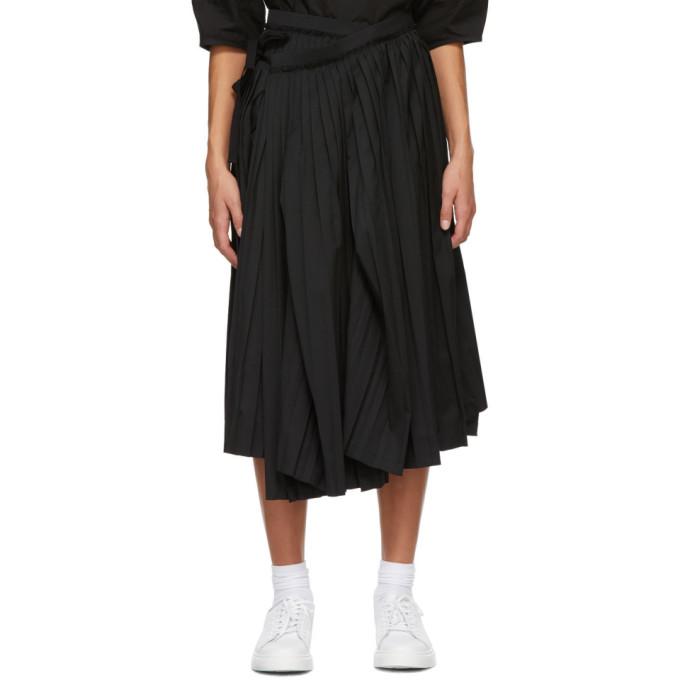 Tricot Comme des Garcons Black Wool Pleated Skirt