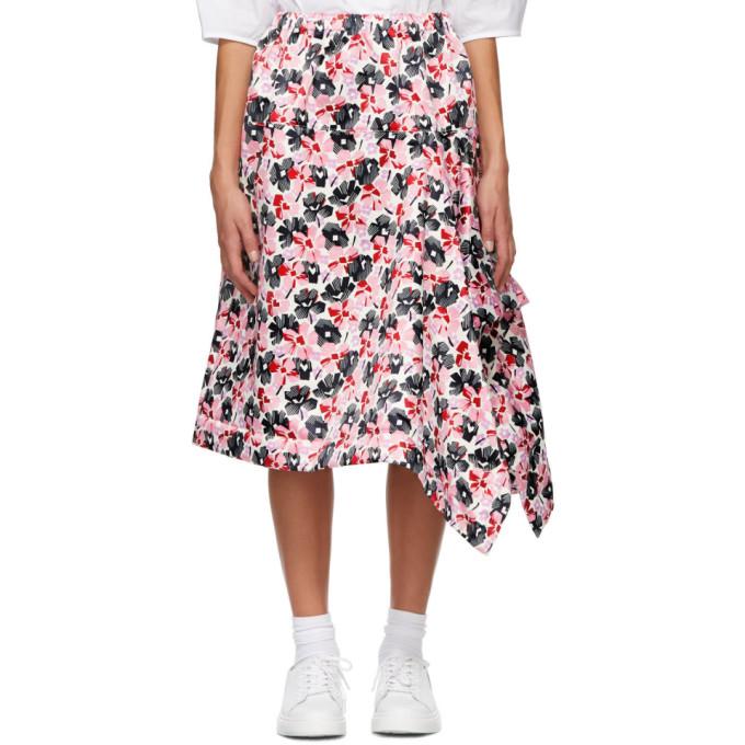 Tricot Comme des Garcons Pink Satin Print Skirt