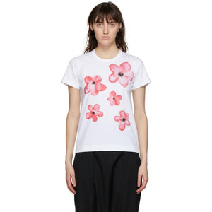 Tricot Comme des Garcons White Floral Print T-Shirt – BlackSkinny