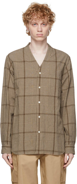 ts(s) Beige Plaid Glen Cardigan Shirt - TS (s) chemise cardigan glen à carreaux beige - TS (S) 베이지 색 격자 무늬 글렌 카디 건 셔츠