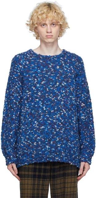 ts(s) Blue Wool Marled Sweater - TS (S) Pull mart de laine bleue - TS (S) 블루 울 홀드 스웨터