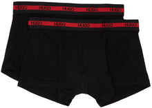 Hugo Two-Pack Black Logo Trunk Boxers - Boîte à logo Noir Hugo Deux-Pack Noir Boxers - Hugo 2 팩 블랙 로고 트렁크 권투 선수