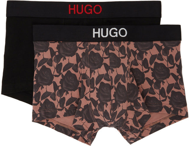 Hugo Two-Pack Multicolor Trunk Brother Boxer Briefs - Hugo Two-Pack Trunk Multicolor Boxer Boxer Boxer - Hugo Two-Pack 여러 가지 빛깔의 트렁크 형의 권투 선수 팬티