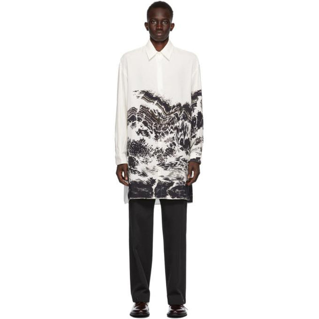 UNIFORME White Abdelkader Benchamma Edition Oversized Printed Shirt