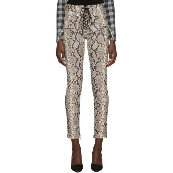 Unravel Grey Python Lace-Up Trousers