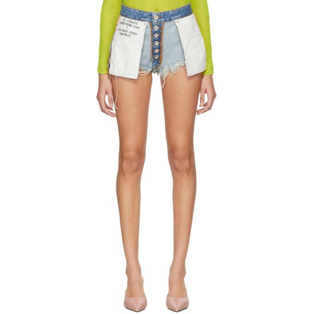 Unravel Indigo Denim Reversed Shorts
