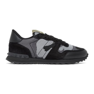 Valentino Black and Grey Valentino Garavani Rockrunner Sneakers