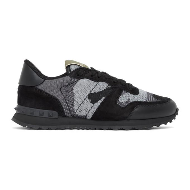Valentino Black and Grey Valentino Garavani Rockrunner Sneakers