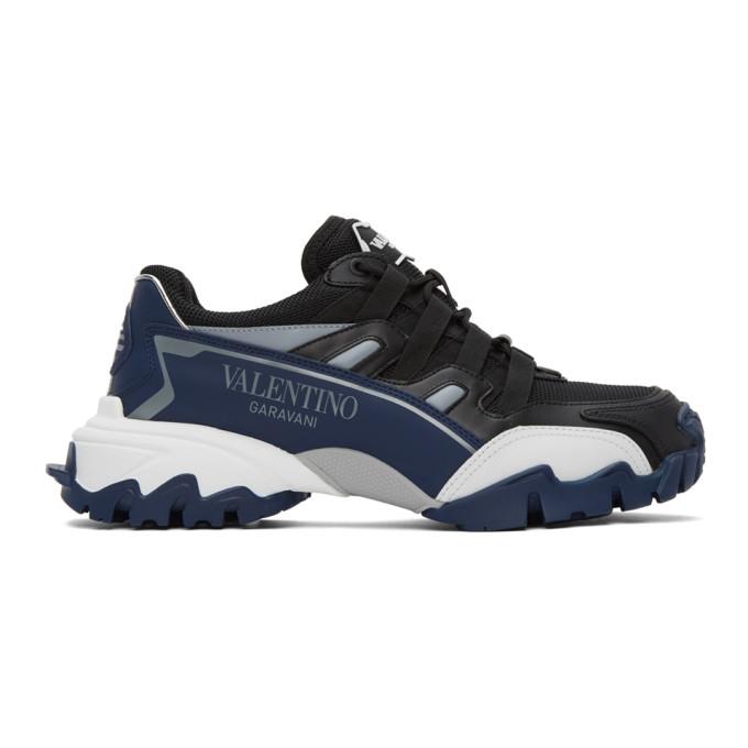 Waardig Zachtmoedigheid vleugel Valentino Black and Navy Valentino Garavani Climber Sneakers – BlackSkinny