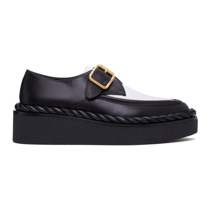 Valentino Black and White Valentino Garavani Rope Platform Monkstraps