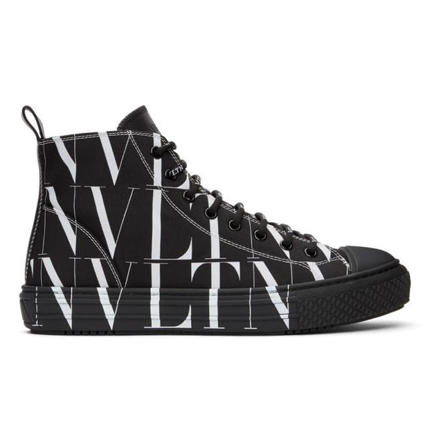 Valentino Black and White Valentino Garavani VLTN High-Top Sneakers